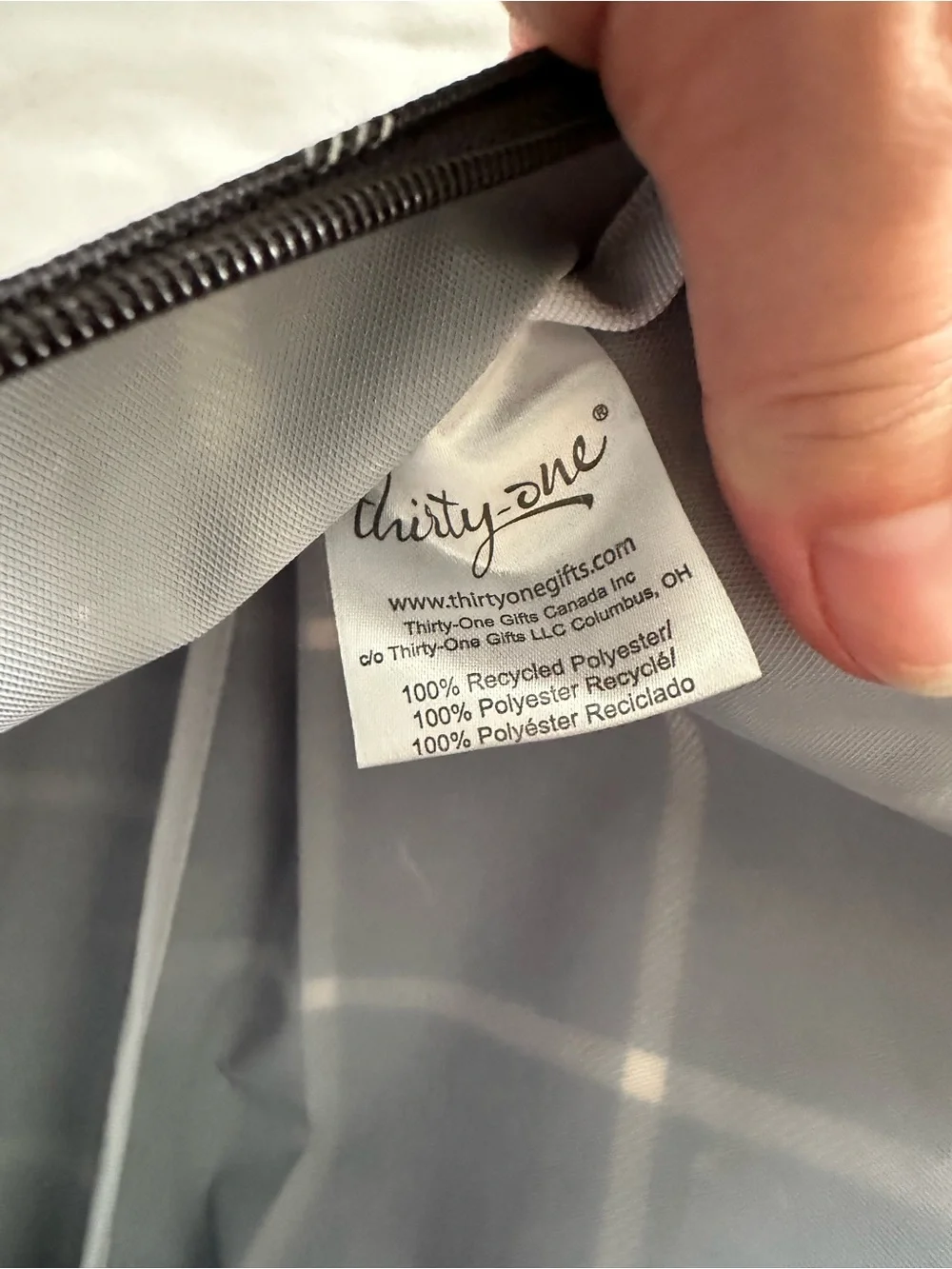 thirty-one Black Windowpane Tote & Matching Pouch